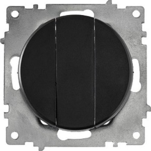 Выключатель без рамки OneKeyElectro Florence 3-кл. черный картинка